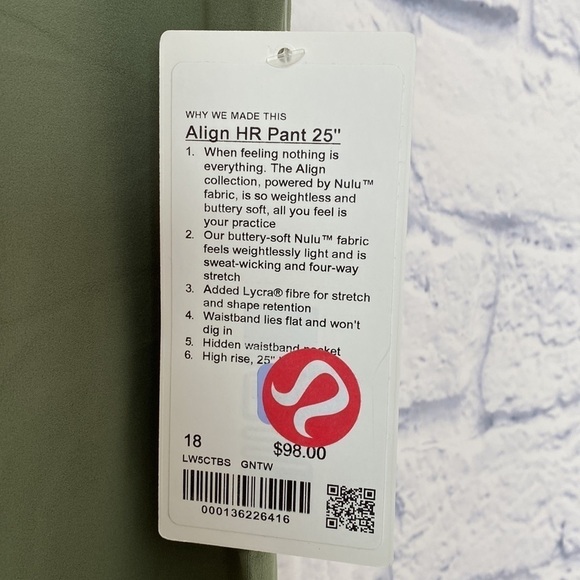 Lululemon green twill align high rise leggings 25” NWT - Picture 4 of 6